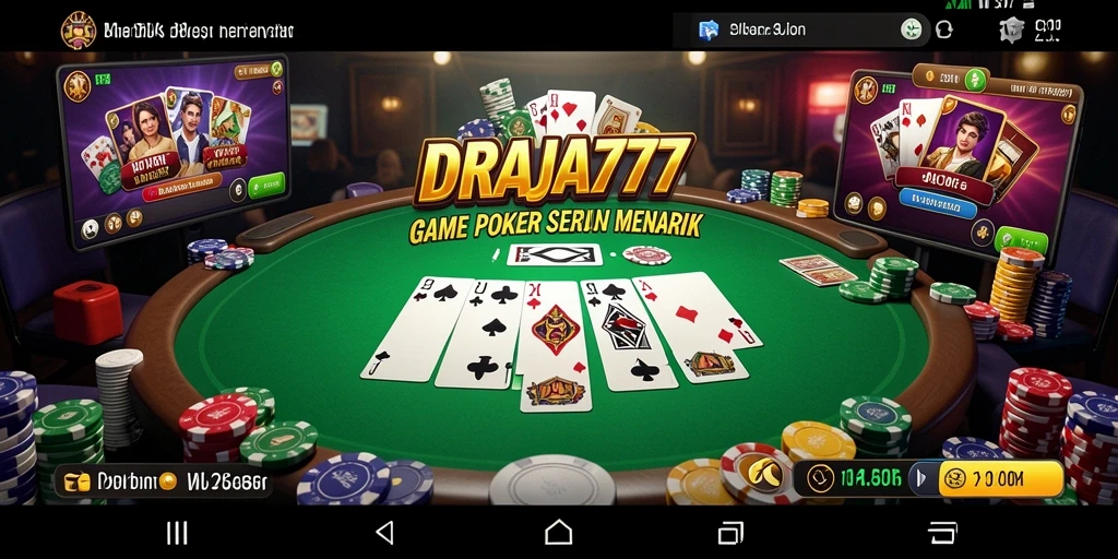Tangkapan layar utama DRAJA777 menampilkan aksi seru permainan Poker.