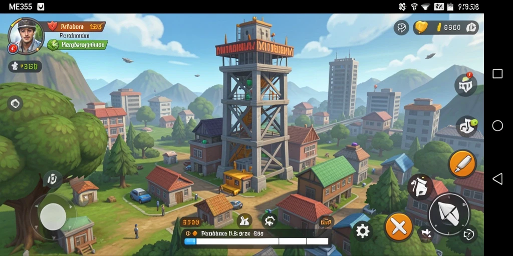 Gameplay ME355 yang menegangkan dalam pertahanan menara.
