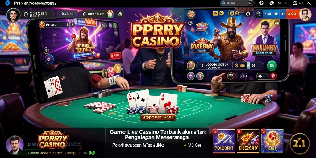 Tampilan gameplay <strong>PPRRYY</strong> dengan dealer langsung dan interaksi yang menyenangkan.