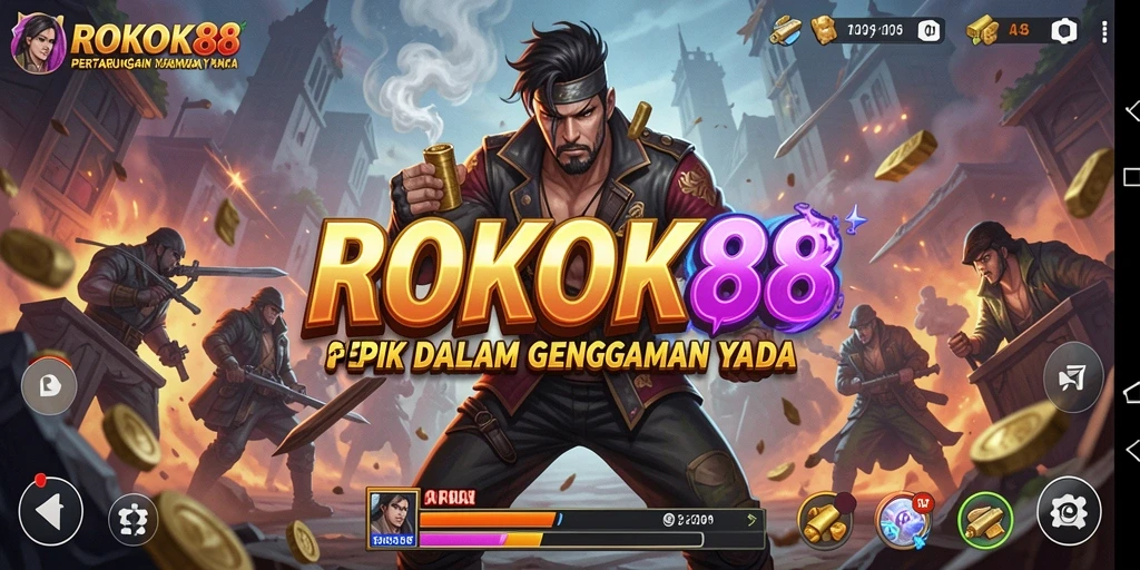 Tangkapan layar gameplay ROKOK88 menampilkan karakter dalam pertarungan yang sengit.